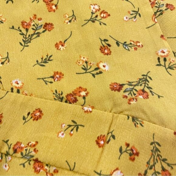 Yellow Floral Mini Wrap Dress from Korea - XS-S - Picture 9 of 13